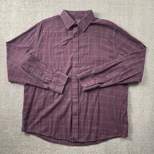 UNTUCKit Shirt Adult Extra Large Red Button Up Long Sleeve Flannel Casual Men's